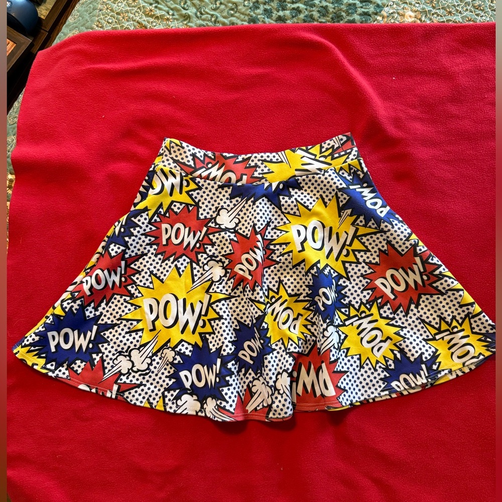 Rue21 Comic Print Skater Skirt - Red, Yellow, Blue